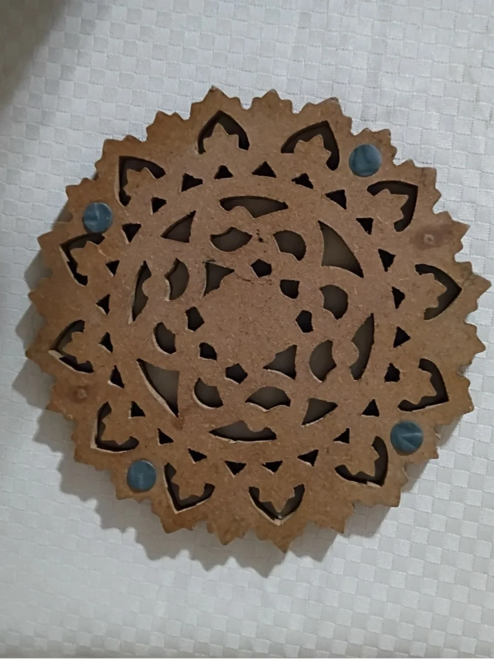 Vintage 8” wooden carved trivets hot plates wall art.